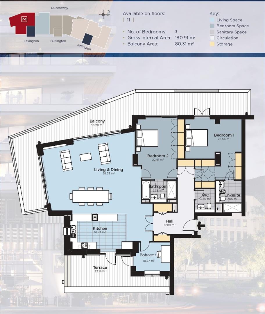 Image of Apartment - 3 Bedrooms - 3 Bathrooms for Sale in Midtown-Gibraltar, Image 26